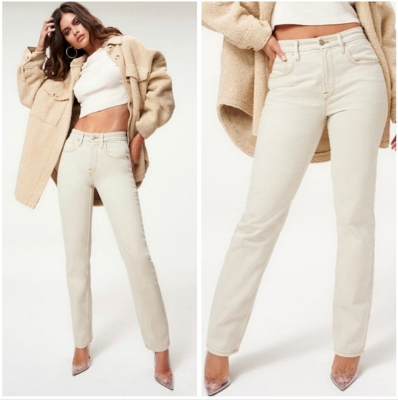 Good American Denim - 💛Host Pick NWT Good American 90s Straight Leg Bone Color